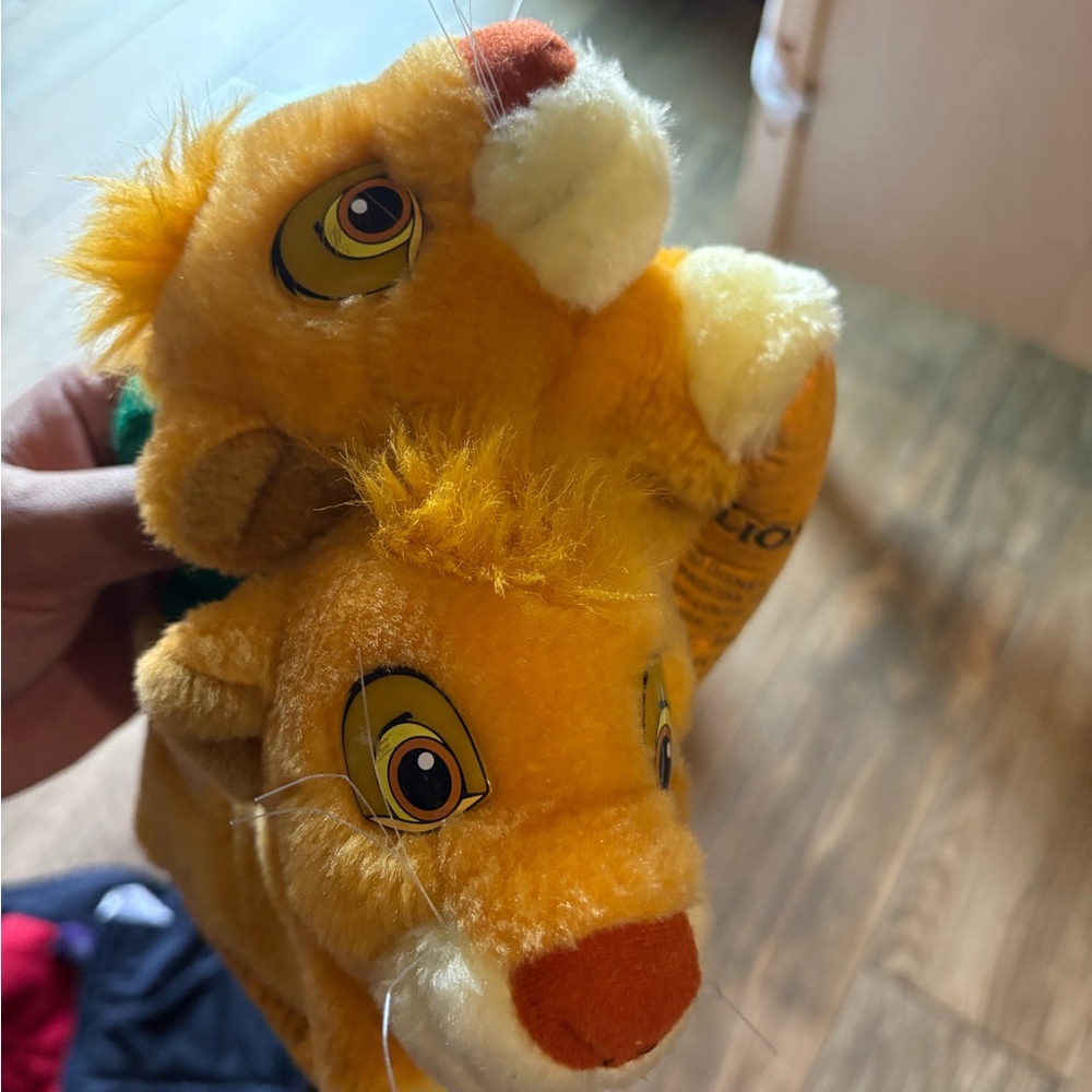 Vintage Disney Lion Plush Kids Slippers